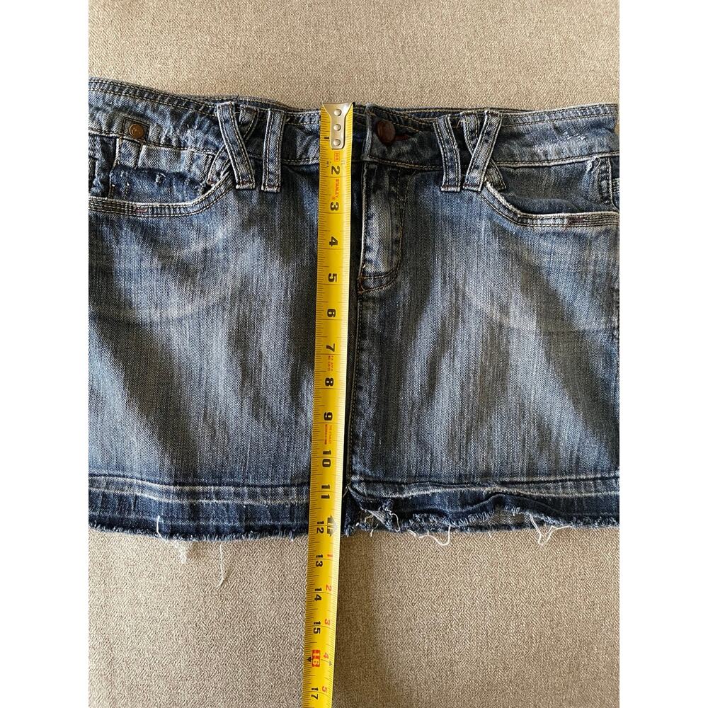 Vintage Dollhouse Juniors Micro Mini Denim Skirt Size 11 - Picture 10 of 11